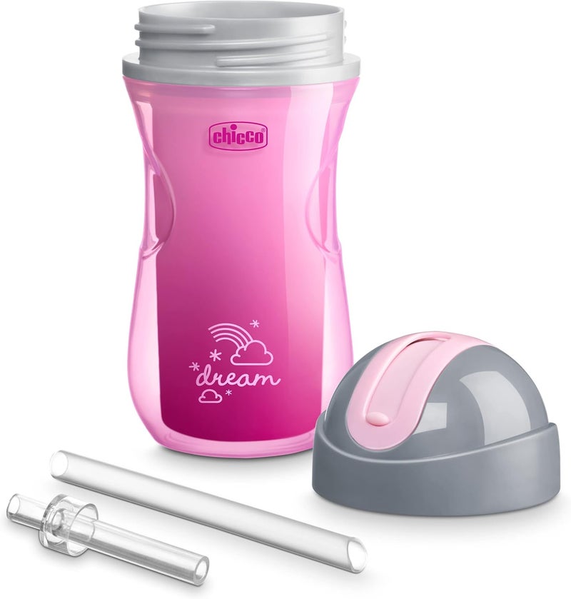 Chicco Flip-Top Straw Cup 9oz | Insulated Toddler Sippy Cup with Soft Silicone Straw | No-Spill Valve | Easy-Clean | BPA-Free | 2pk | For Ages 12+ Months | Dream Pink/Purple - Image 5